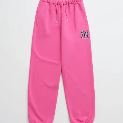 Pink Madhappy Yankees Embroidered Fleece Sweatpants