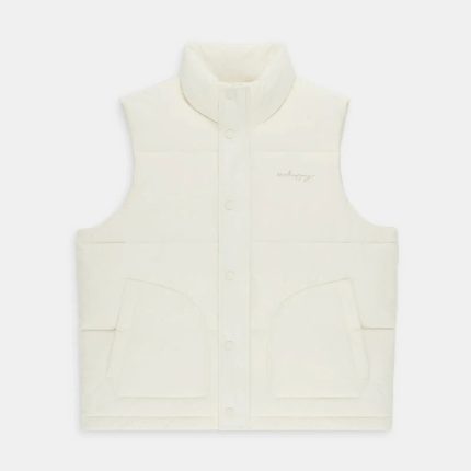 White Madhappy Cozy Puffer Vest