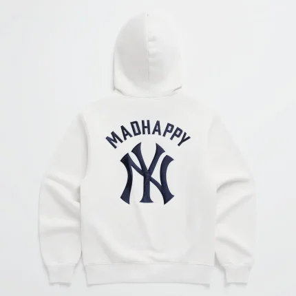 Madhappy Yankees Embroidered Fleece Hoodie White