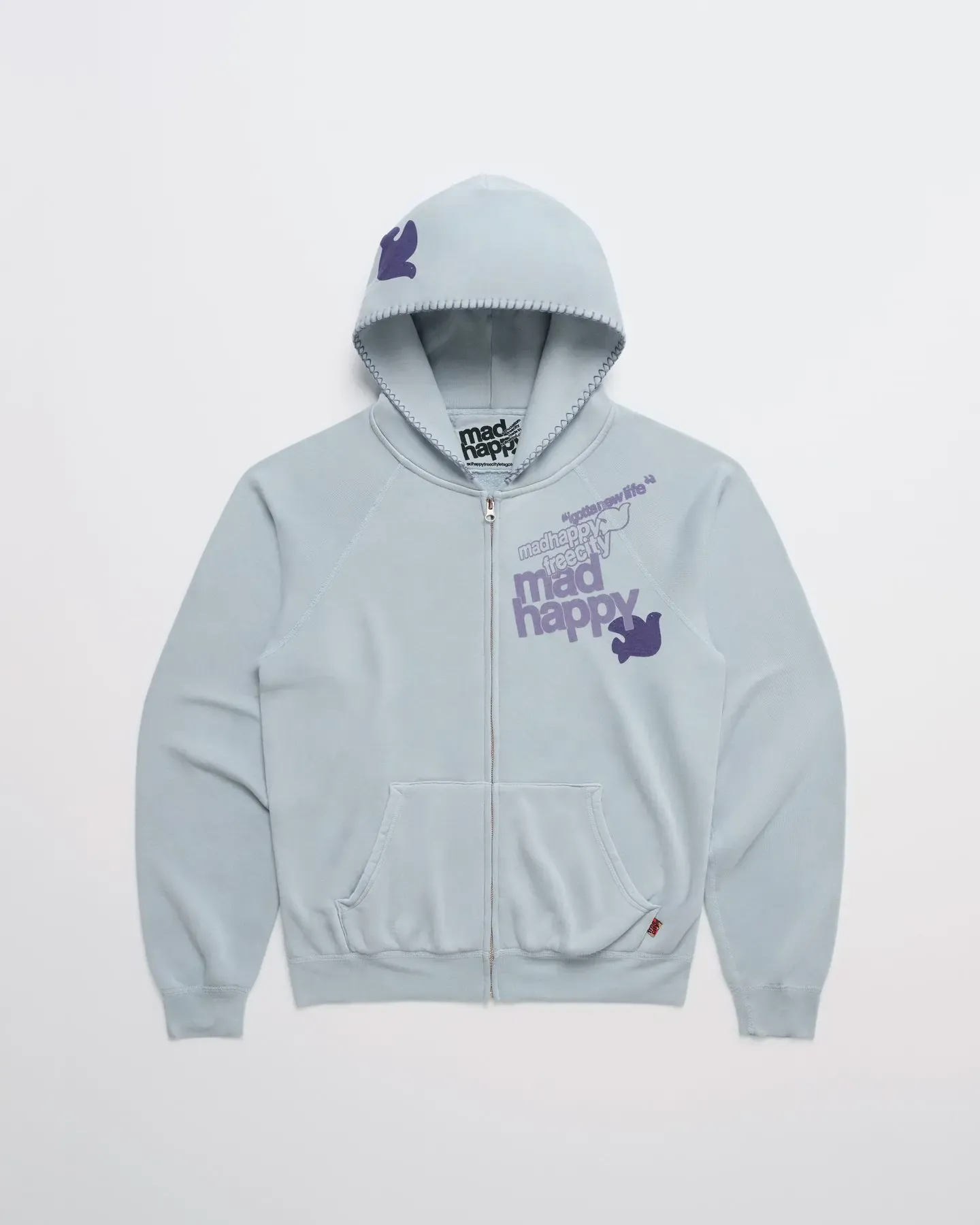 Blue Ice Madhappy Freecity Togetherforever Zip Up Hoodie Blue Ice Madhappy Freecity Togetherforever Zip Up Hoodie