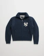Vanilla Madhappy Yankees Knit Baseball Jacket