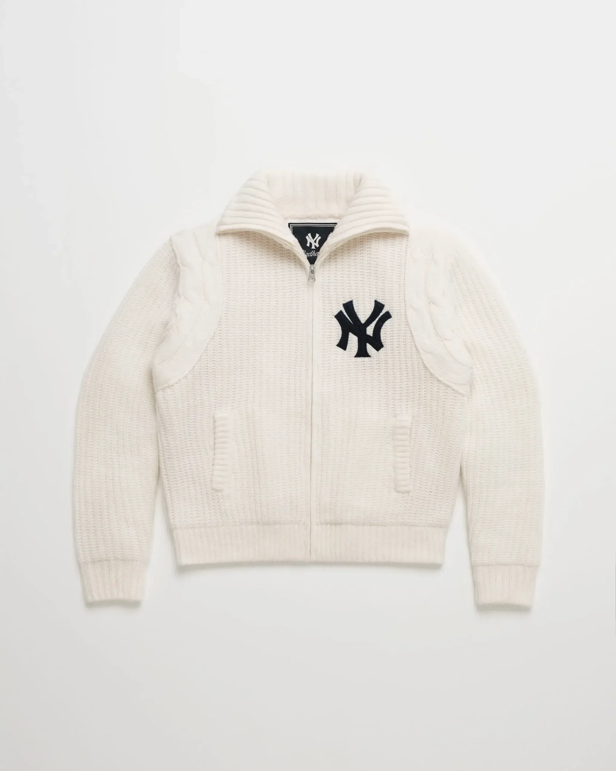 Vanilla Madhappy Yankees Knit Baseball Jacket Vanilla Madhappy Yankees Knit Baseball Jacket
