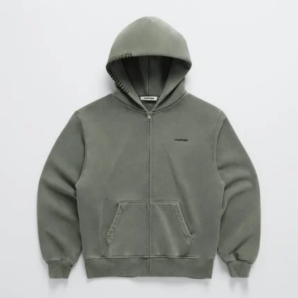 Madhappy Classics Fleece Zip Up Hoodie Moss