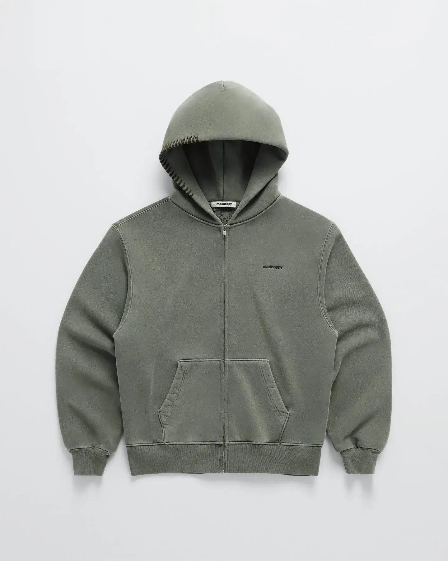 Madhappy Classics Fleece Zip Up Hoodie Moss Madhappy Classics Fleece Zip Up Hoodie Moss